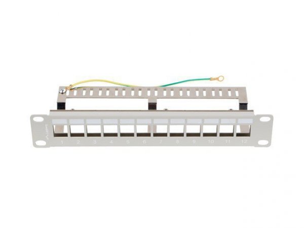 Lanberg Patch Panel 12 Port 1U 10 cali FTP z organizerem do modułów        keystone szary