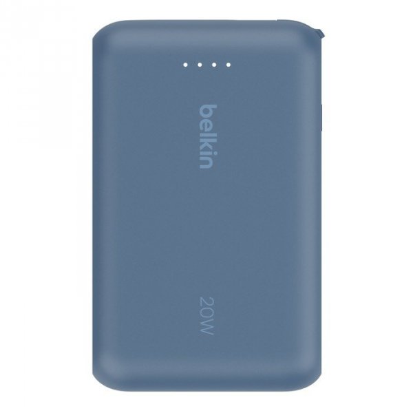 Belkin PowerBank BoostCharge 10k mAh 20w wbudowany kabel-C, port-C, niebieski