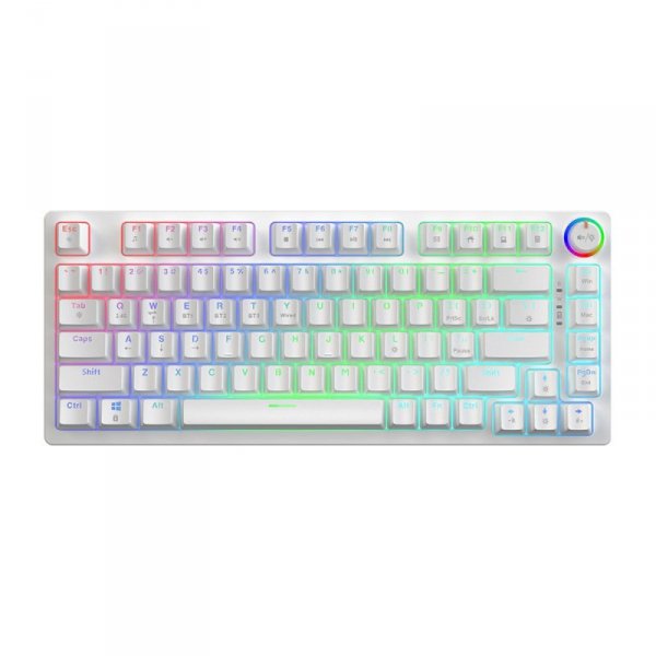 Savio Klawiatura mechaniczna bezprzewodowa PHENIX WHITE Gateron Yellow, ABS