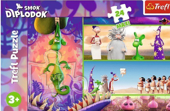Trefl Puzzle 24 elementów Maxi Ciekawski Smok Diplodok