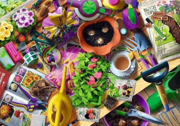 Trefl Puzzle 1000 elementów Porządki w  ogrodzie