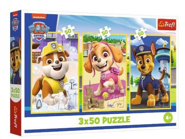 Trefl Puzzle 3x50 elementów Psi Patrol nasze pieski