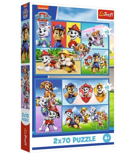 Trefl Puzzle 2x70 elementów Psi Patrol rządzi