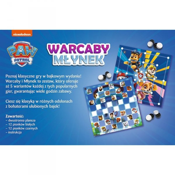 Trefl Gra Warcaby i Młynek Psi Patrol