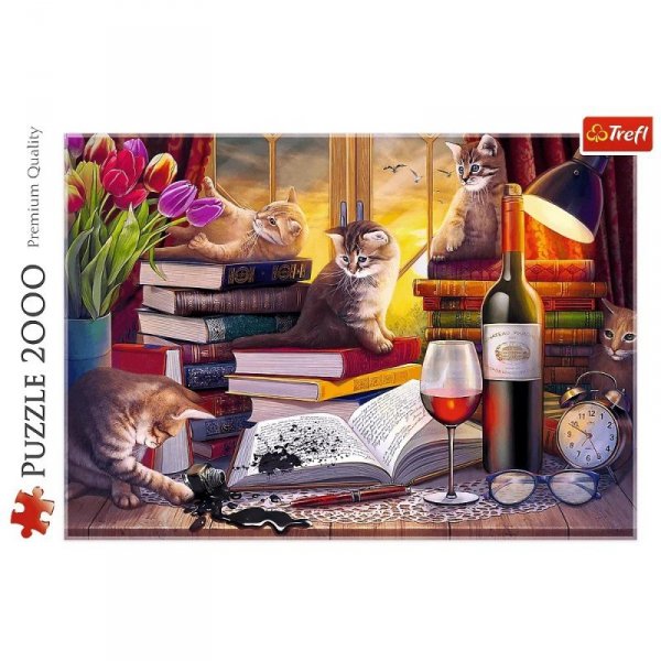 Trefl Puzzle 2000 elementów Koci wieczór
