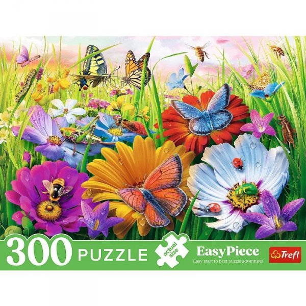 Trefl Puzzle 300 elementów EasyPiece Owady na łące; dla seniora