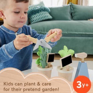 Fisher Price Wooden Mały ogrodnik zestaw drewnianych roślin i narzędzi