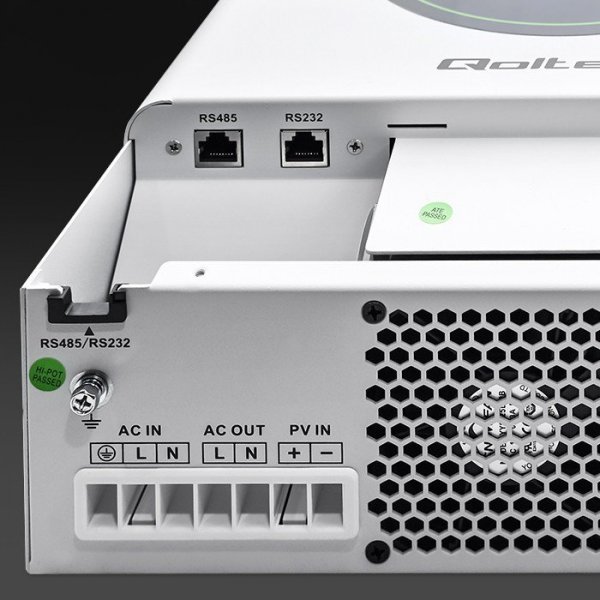 Qoltec Hybrydowy Inwerter solarny Off-Grid 3500W | 100A | 24V | MPPT |  BMS | opcja Wi-Fi | Sinus | Power Factor 1.0