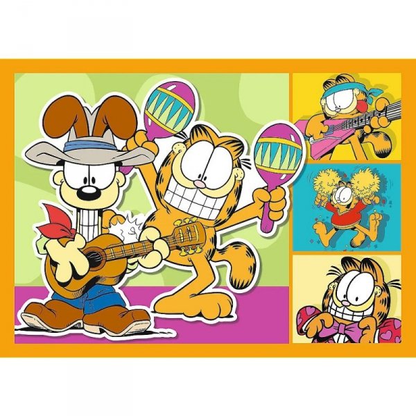 Trefl Puzzle 4w1 Garfield kocha lazanie