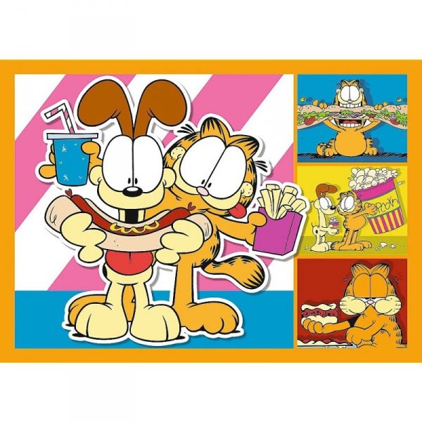 Trefl Puzzle 4w1 Garfield kocha lazanie