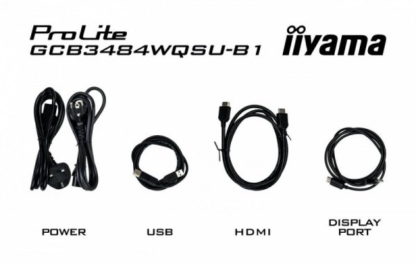 IIYAMA Monitor G-Master 34 cale GCB3484WQSU-B1,VA,UWQHD,180Hz, HDR400, 1500R, 21:9, 0.4ms, 500cd/m2, 2x5W, USB-c, PiP