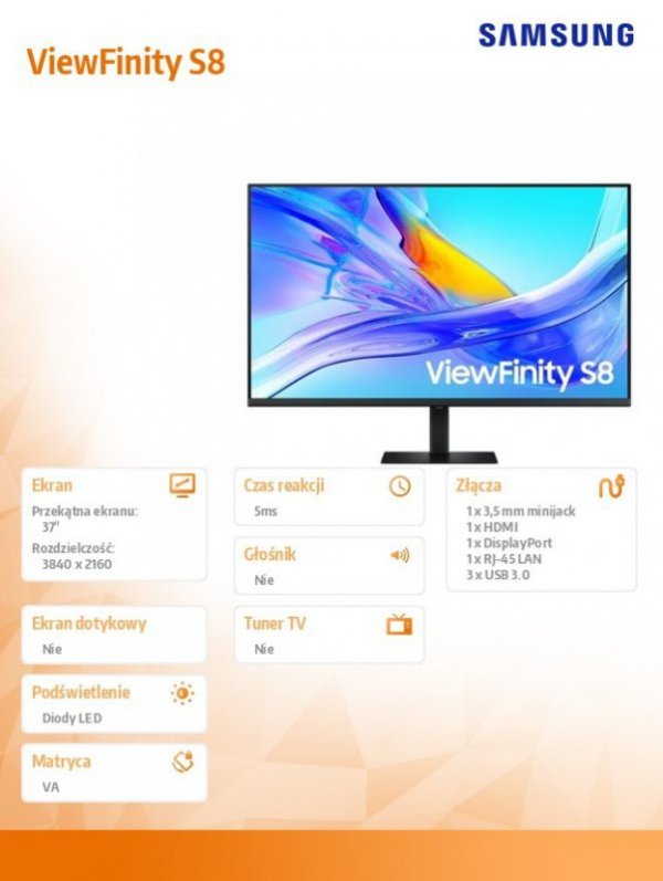 Samsung Monitor 37 cali LS37D800UAUXEN