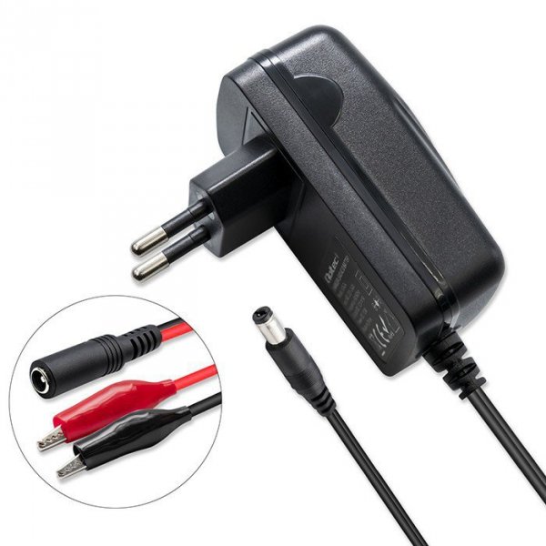 Qoltec Automatyczna ładowarka do akumulatora AGM GEL STD 12V | 1.5A |  Prostownik z sygnalizatorem LED