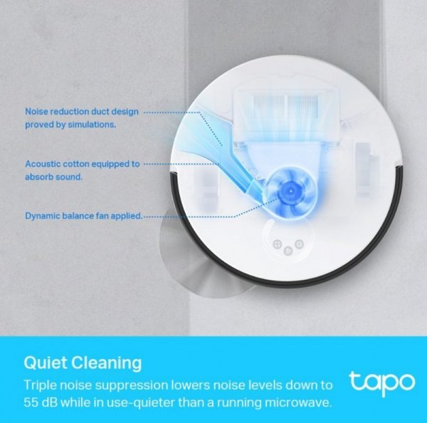 TP-LINK Robot odkurzający i mopujący z czujnikiem LiDAR  SPEC: LiDAR + Gyro Navigation, Vacuum & Mop 2-in-1, 4200Pa, 5000mAh Bat