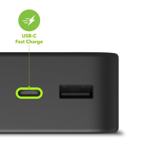 Mophie Powerstation 20K - powerbank 20K mAh (PD, 20W USB-C, 2xUSB-A 12W) (black)