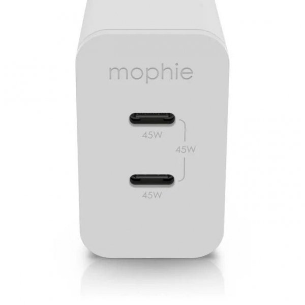 Mophie GaN Charger - ładowarka sieciowa 45W (2x USB-C) (white)