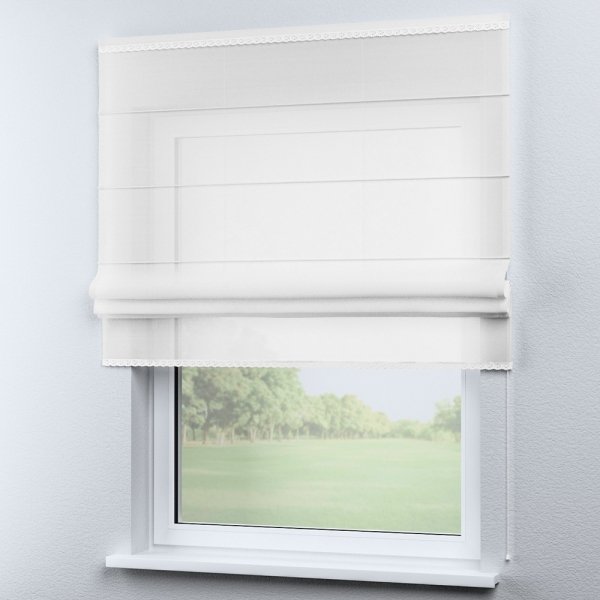 Roleta rzymska woalowa z ozdobną koronką na wymiar