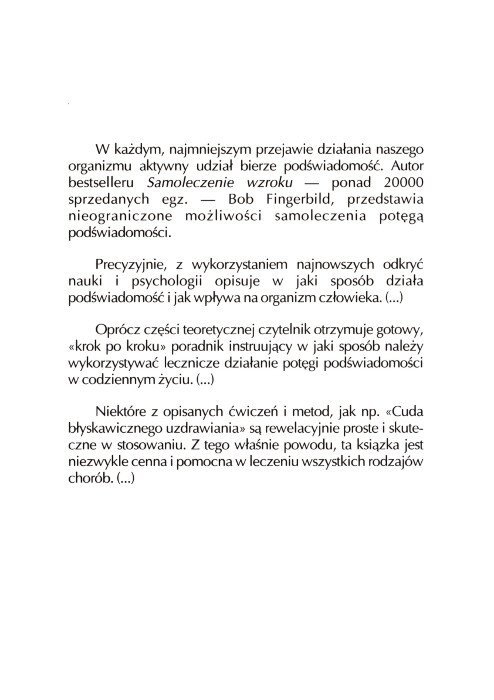 Samoleczenie potęgą podświadomości