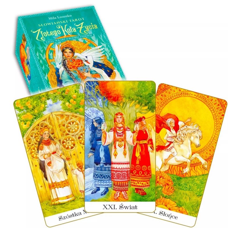 Słowiański Tarot Złotego Koła Życia 78 kart + książka.