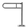 WC Klappgriff für barrierefreies Bad zur Bodenmontage 75cm aus rostfreiem Edelstahl ⌀ 32 mit Abdeckplatten