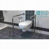 WC Klappgriff freistehend für barrierefreies Bad 50 cm aus rostfreiem Edelstahl ⌀ 25 mm