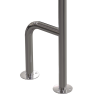 WC - Stützgrif für barrierefreies Bad f zur Wand-Boden-Montage rechts aus rostfreiem Edelstahl  80 x 80 cm ⌀ 32 mm