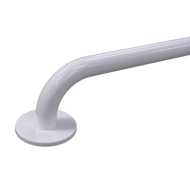 Duschhandlauf Winkelgriff für barrierefreies Bad 60/60 cm weiß ⌀ 32 mm mit Abdeckrosetten