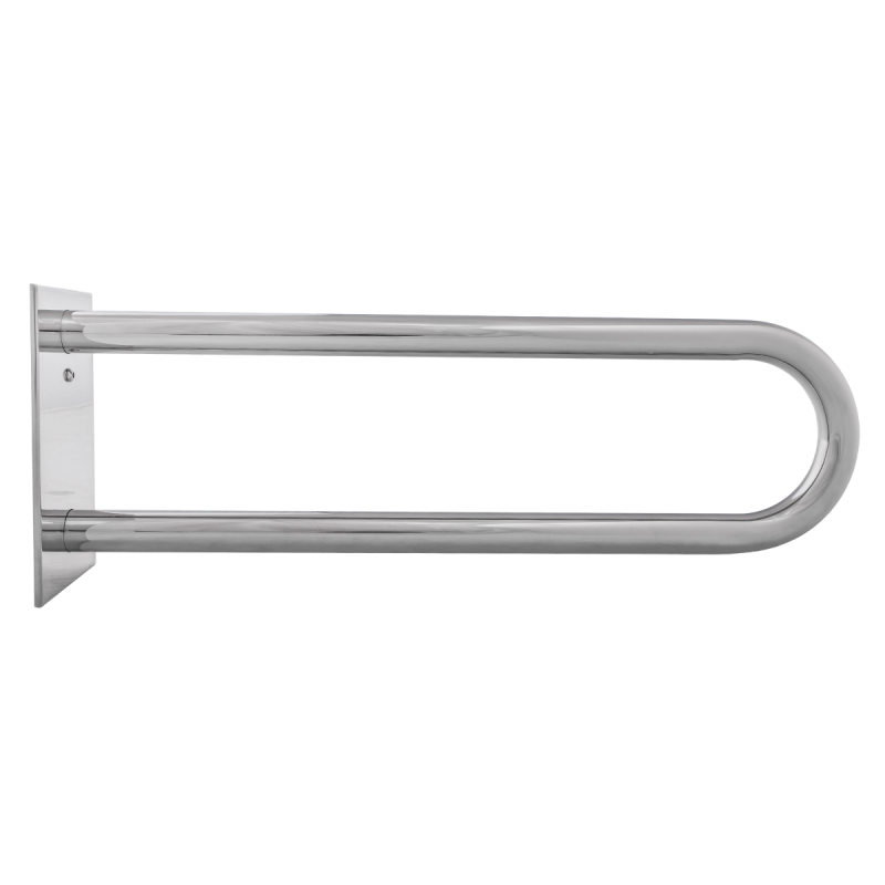 Stützgriff für barrierefreies Bad aus rostfreiem Edelstahl 85 cm ⌀ 32 mit Abdeckplatten  