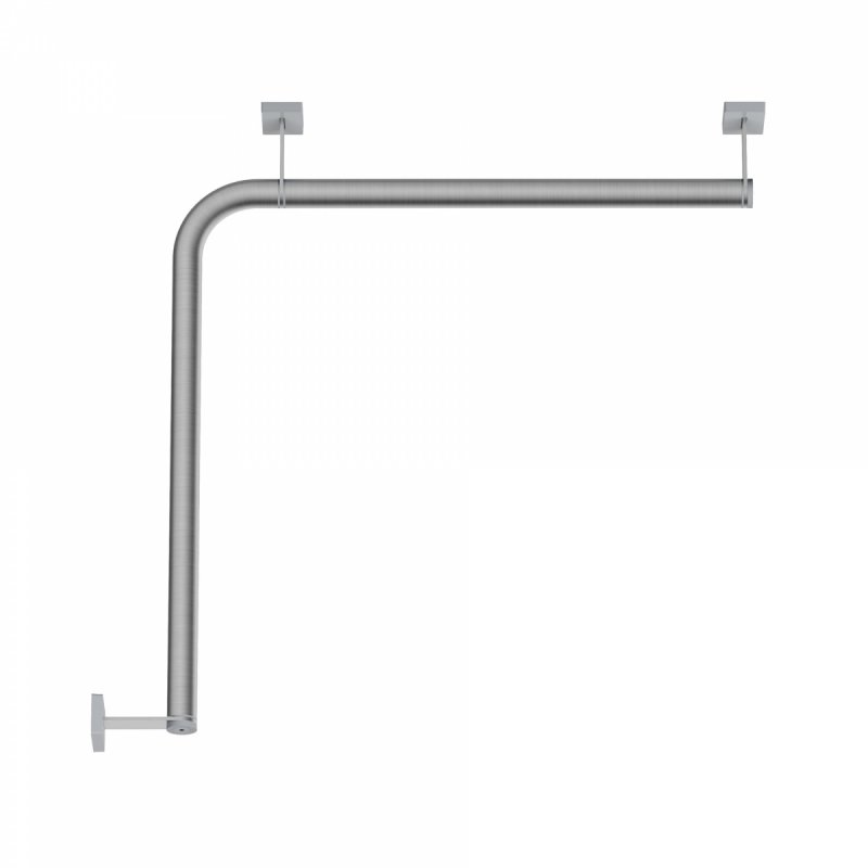 Duschhandlauf Winkelgriff für barrierefreies Bad 70/70 cm aus rostfreiem Edelstahl ⌀ 25 mm