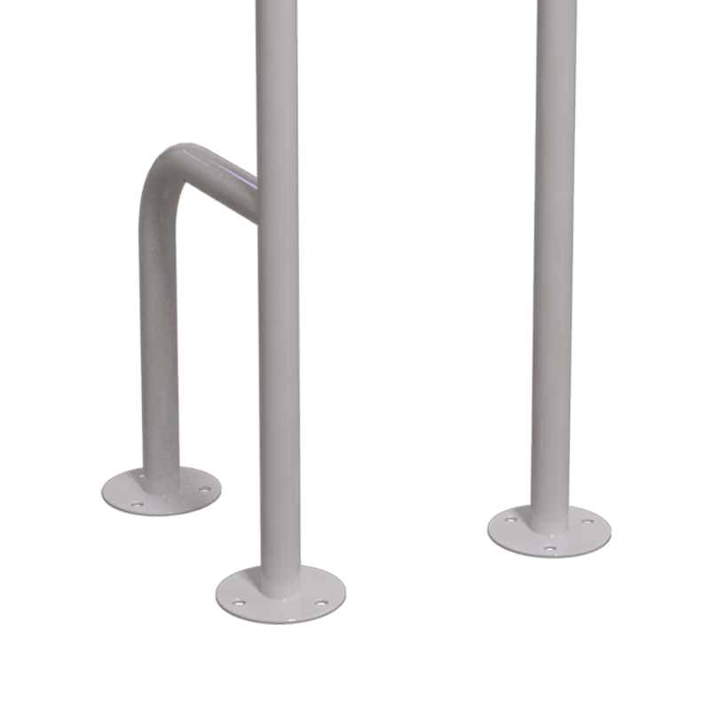 WC - Stützgriff für barrierefreies Bad zur Bodenmontage rechts 80 cm hoch weiß ⌀ 25 mm