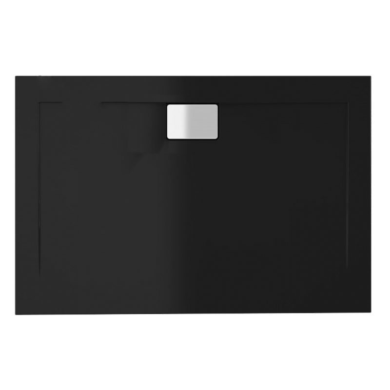 Schwarze Duschwanne für barrierefreies Bad 160 x 80 cm