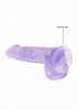 6 / 15 cm Realistic Dildo With Balls - Purple