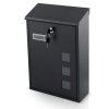 Skrzynka na listy 39x25,5x12 cm czarna HM-864