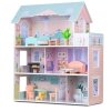 Duży Drewniany domek dla lalek 3-piętrowy Ricokids RK-878