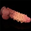 9.5'' DUAL LAYERED PLATINUM SILICONE COCK WIT