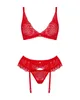 Obsessive - Delikatny Koronkowy Czerwony Komplecik Chilisa M/L