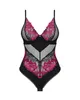Obsessive - Seksowne Body Z Kwiatowej Koronki Rosenty XL/2XL