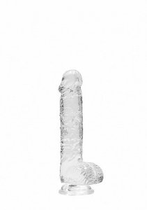 6 / 15 cm Realistic Dildo With Balls - Transparent
