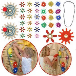 MASTERKIDZ Koła Zębate Zbuduj Własny Mechanizm - Tablica Naukowo-Kreatywna STEM