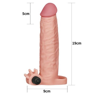 Add 2&quot;&quot; Pleasure X Tender Vibrating Penis Sleeve Flesh