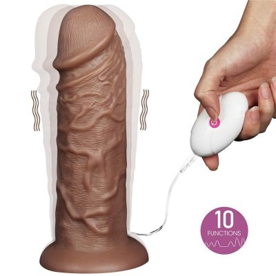 10.5&#039;&#039; Realistic Chubby Vibrating Dildo