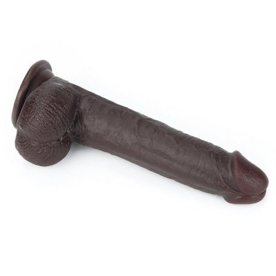 9&#039;&#039; Sliding Skin Dual Layer Dong - Black