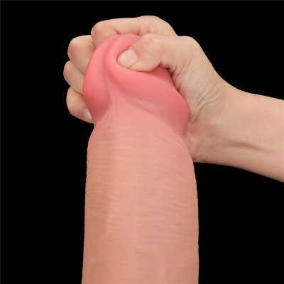 14&#039;&#039; King Sized Sliding Skin Dual Layer Dong