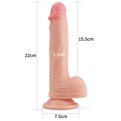 8.5&#039;&#039; Dual layered Platinum Silicone Cock