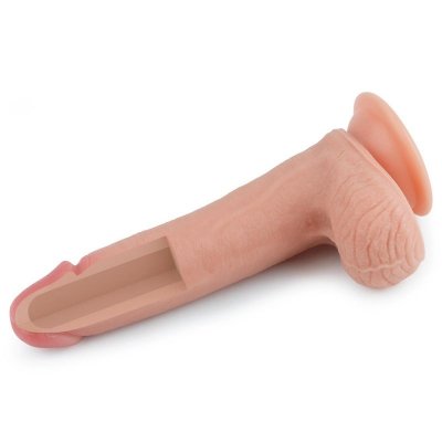 8&#039;&#039; Dual layered Platinum Silicone Cock