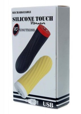 Stymulator-Rechargeable Silicone Touch Vibrator USB 10 Functions - Black