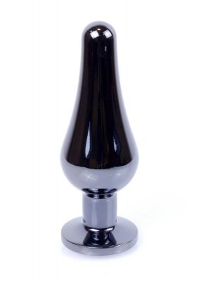 Plug-Jewellery Dark Silver BUTT PLUG- Clear