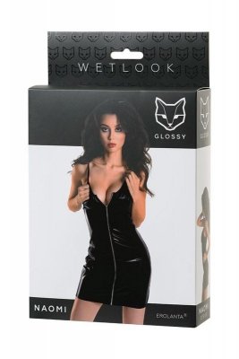 Wetlook black dress NAOMI - black M