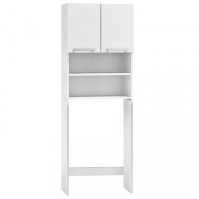 Szafka na pralkę łazienkowa biała szafka z półkami 183 cm ModernHome