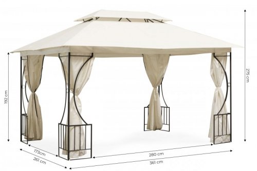 Namiot pawilon ogrodowy altana 3x4m pełne ścianki boczne MultiGarden